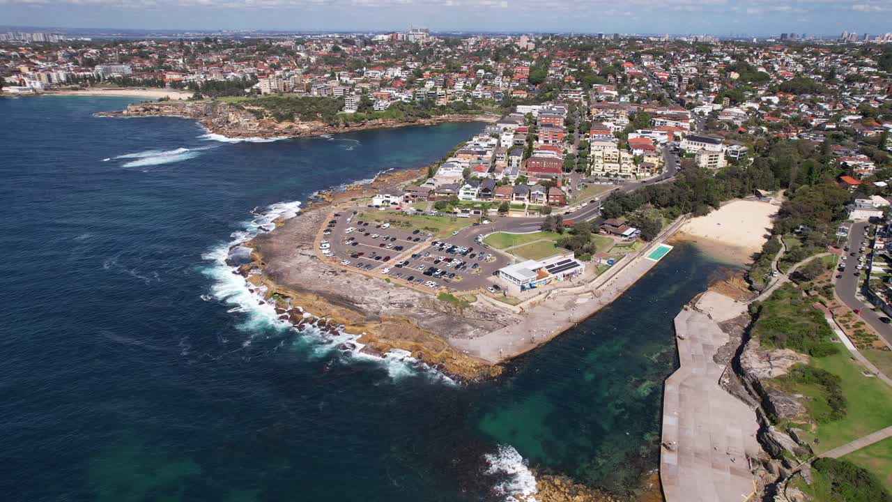 Clovelly Beach With Gordons Bay And Surrounding Suburbs In Sydney, NSW, Australia - Drone Shot