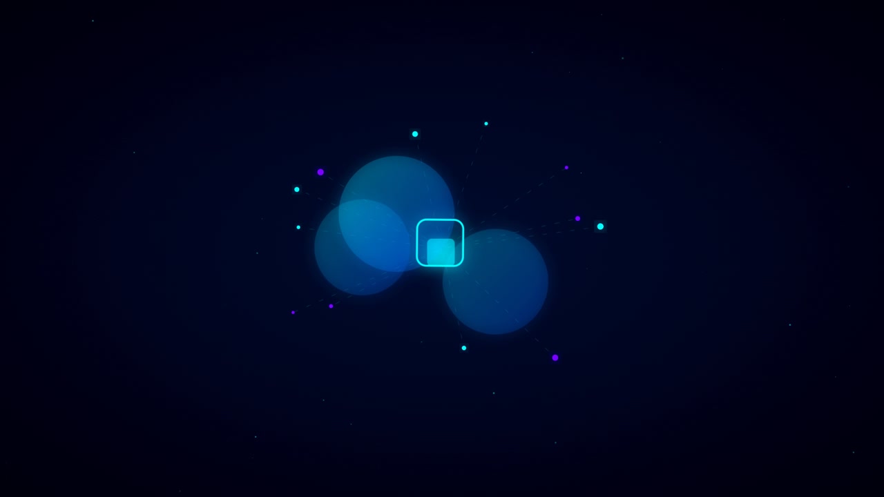 Abstract Motion Graphics with Glowing Blue Geometric Shapes