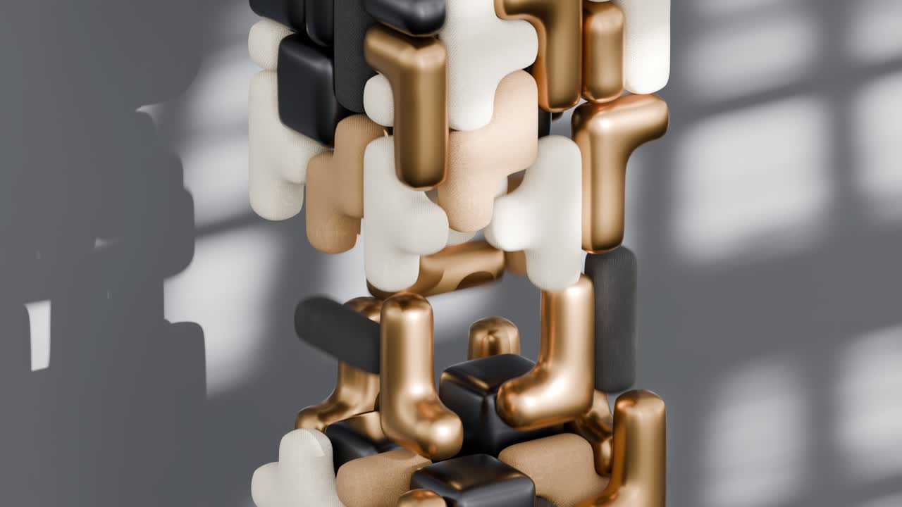 Abstract 3D Geometric Shapes Rendering