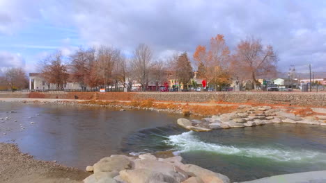 push towards and over the truckee river in reno, nevada