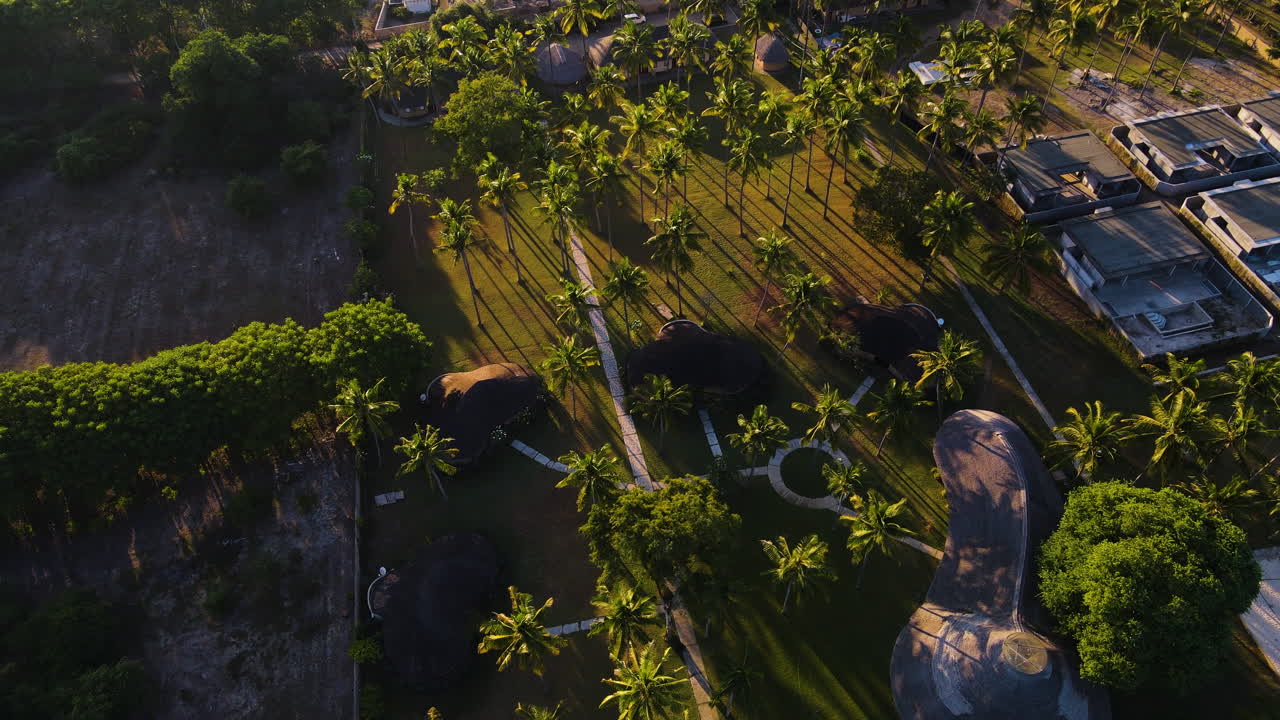 Aerial View of a Lush Tropical Resort