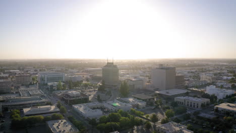 cityscape at sunset from above