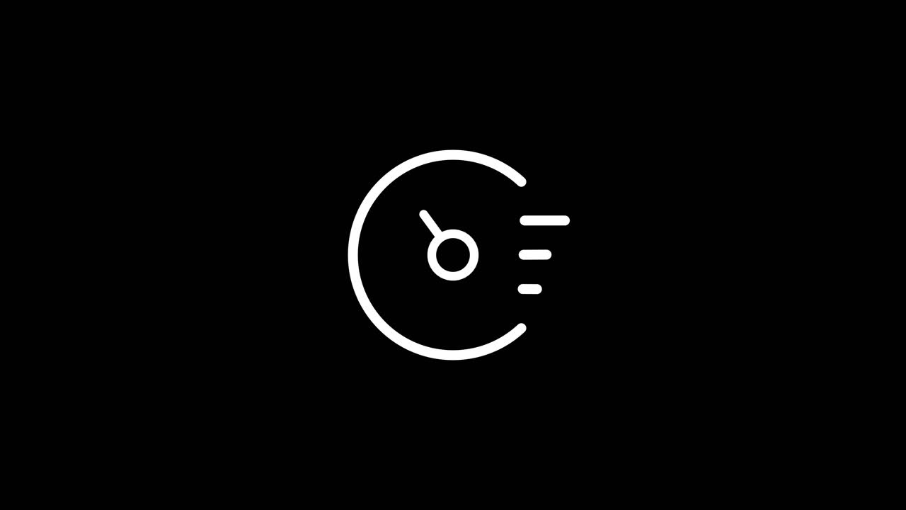 Fast loading circle with dotted line animation isolated on black background