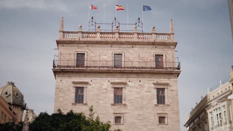 valencia government palace with flags - historic landmark