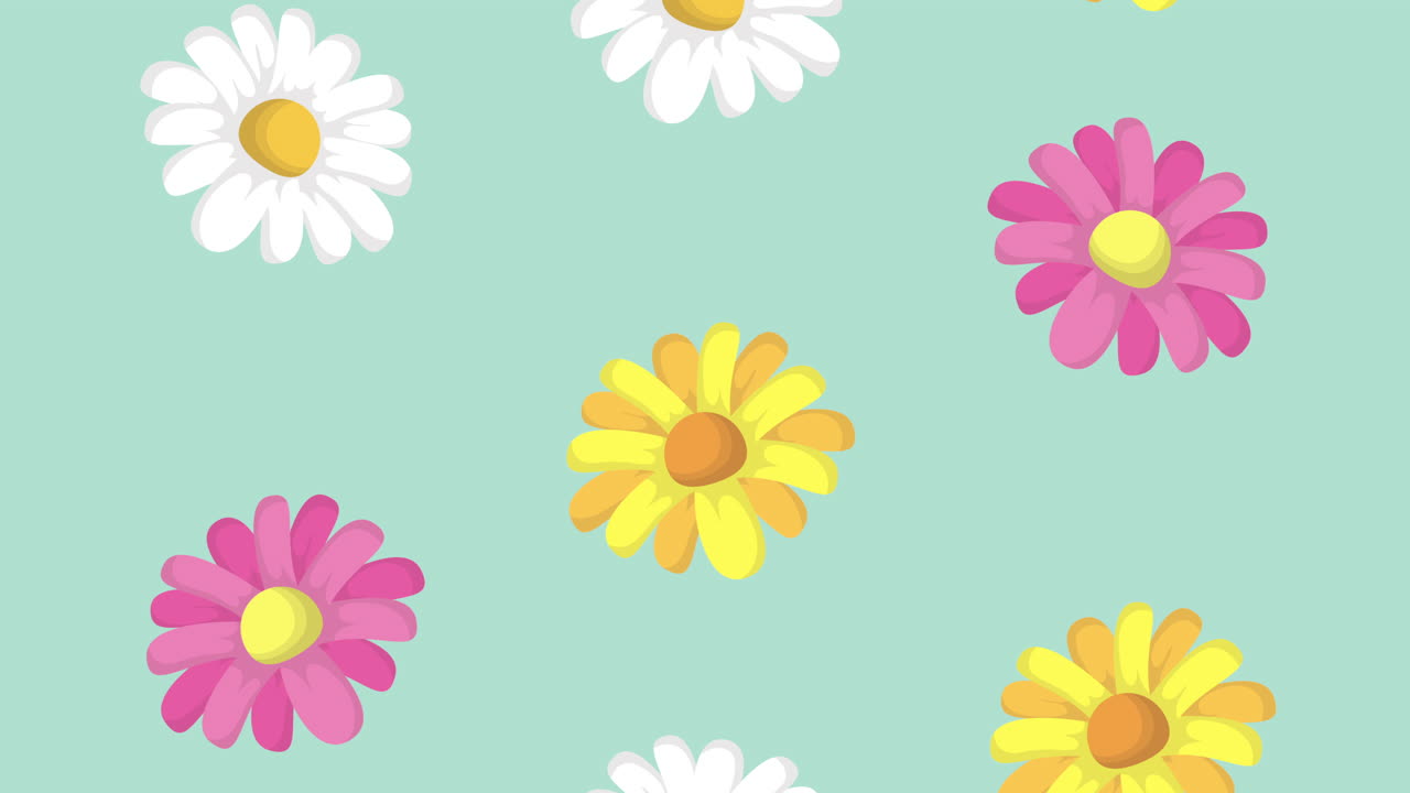 animación de patrones estacionales florales de primavera