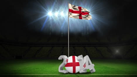 Bandera-Nacional-De-Inglaterra-Ondeando-En-El-Campo-De-Fútbol-Con-Mensaje