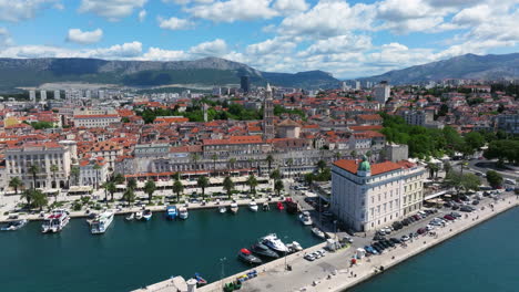 old town of split in croatia - aerial drone shot
