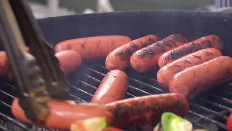 grilled sausages and vegetables