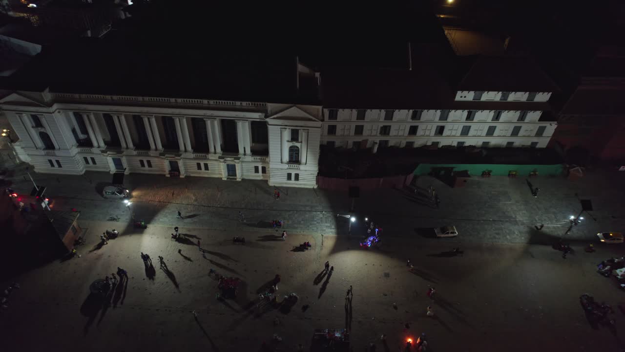 Aerial Night View of Kathmandu City Square