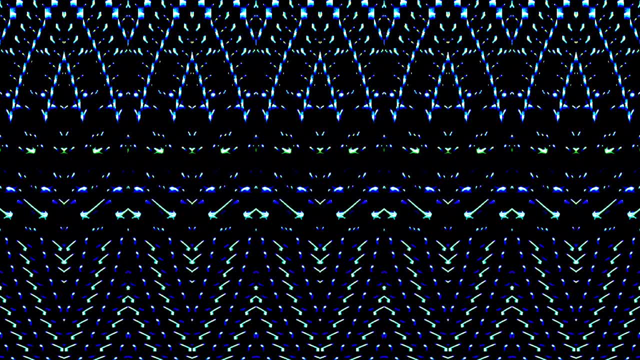 shining bright lines set blue wave motion, colorful, on black background