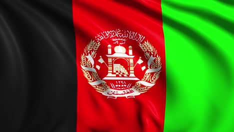 flag of afghanistan with fabric structure in the wind (loopable)