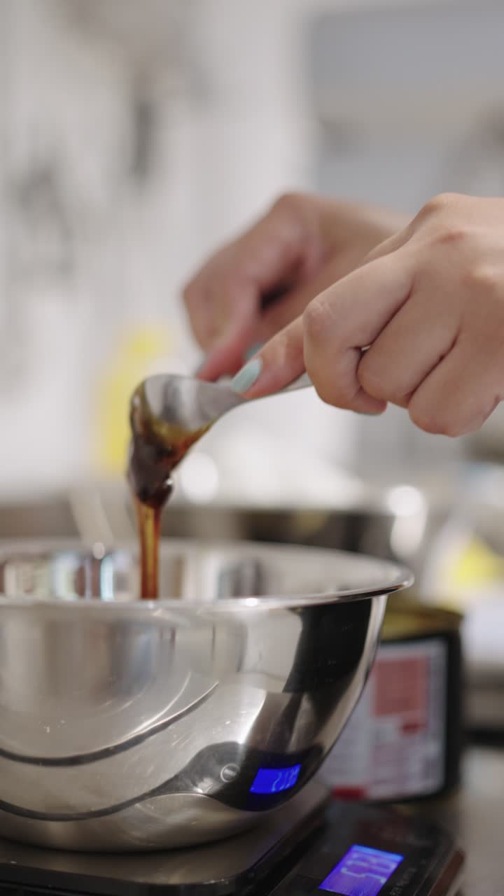 Cooking preparation with spoon and bowl