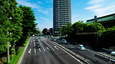 a timelapse of the traffic jam at the urban street in tokyo wide shot