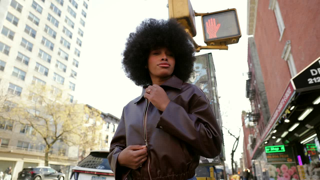 Woman in Brown Jacket in New York City