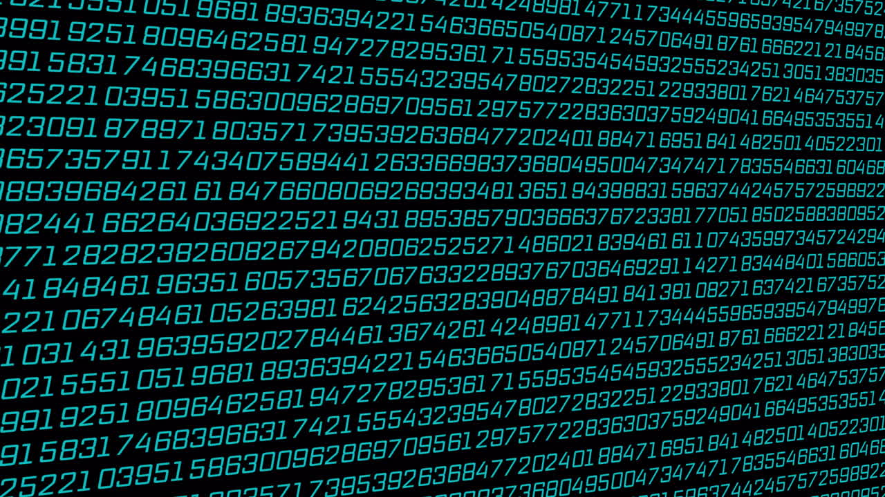 animación del procesamiento de datos sobre un fondo negro