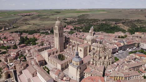 aerial view of segovia cathedral on sunny day