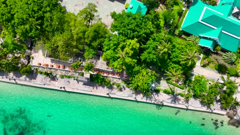 drone shot of phi phi island in thailand