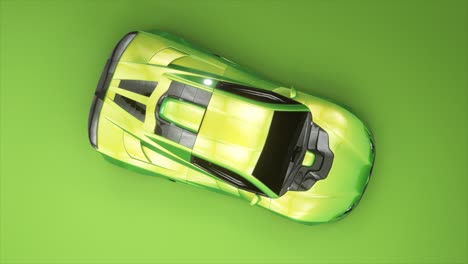 top-down view of a futuristic green sports car