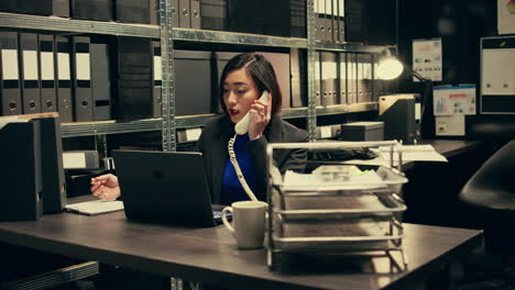 law officer verifying details for the private investigation