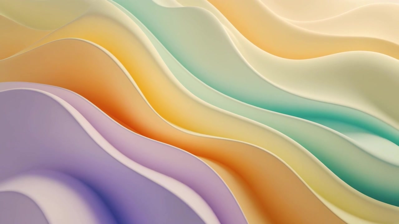 Smooth Flowing Pastel Color Waves Abstract Background