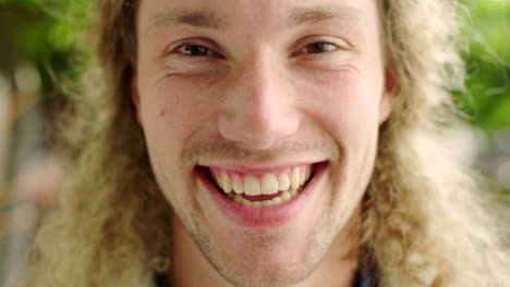 closeup of a cheerful male laughing