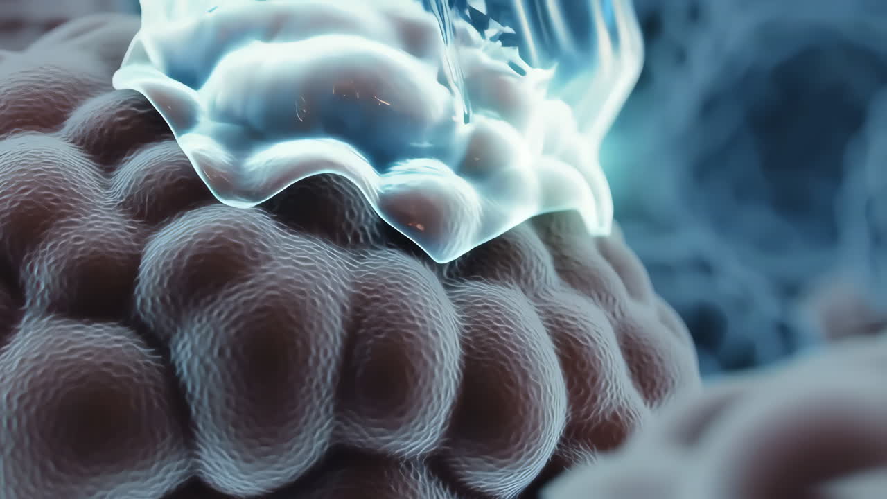 Abstract Microscopic View of Cellular Structures and Interactions