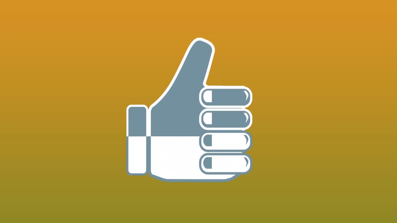 animación de icono similar contra el espacio de copia en fondo de gradiente amarillo y verde