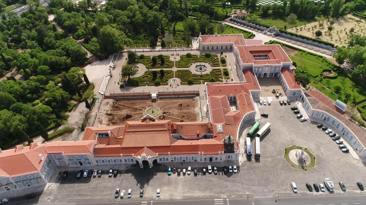 palacio de queluz en lisboa, portugal, vista aérea