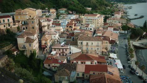 pizzo city centre calabria italy during sunset