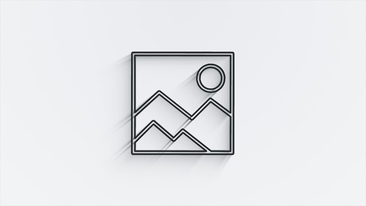 diseño de icono de sombra de línea de medios sociales aislado en fondo blanco. icono web de esquema. gráficos en movimiento.