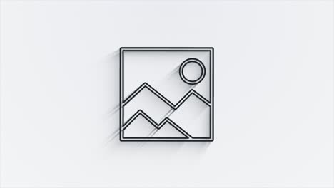social media line shadow icon design isolated on white background. outline web icon. motion graphics.
