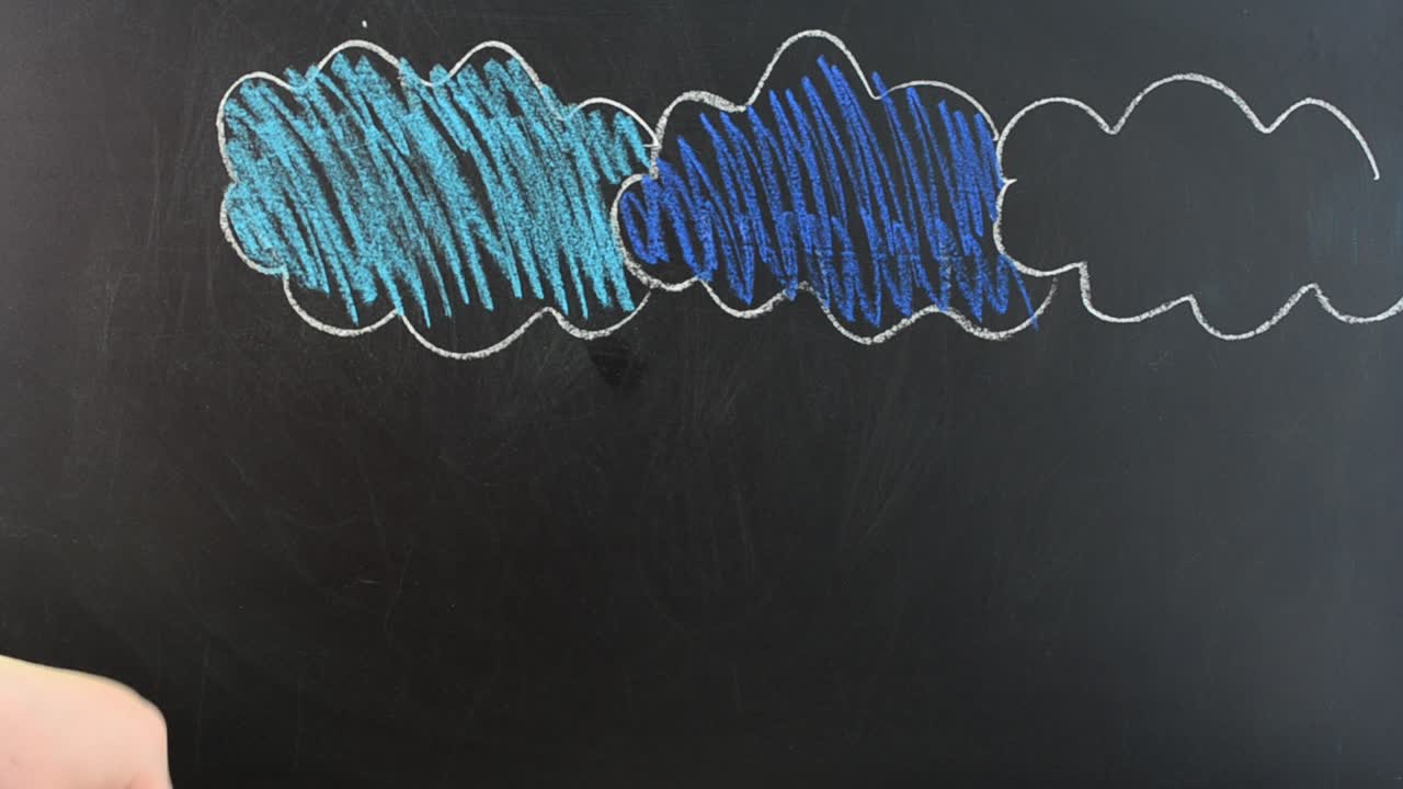 Thunder-storm and lightnings. We draw chalk on a board