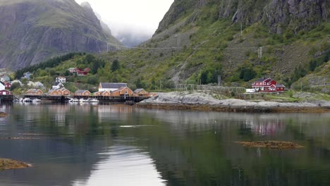 view of fishing town in norway