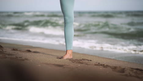 elevating legs as a yogi in slow motion at barcelona