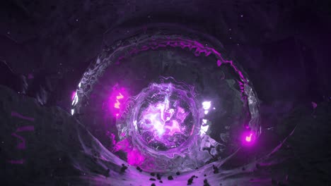 portal de energía púrpura 3d render animación de bucle sin costuras