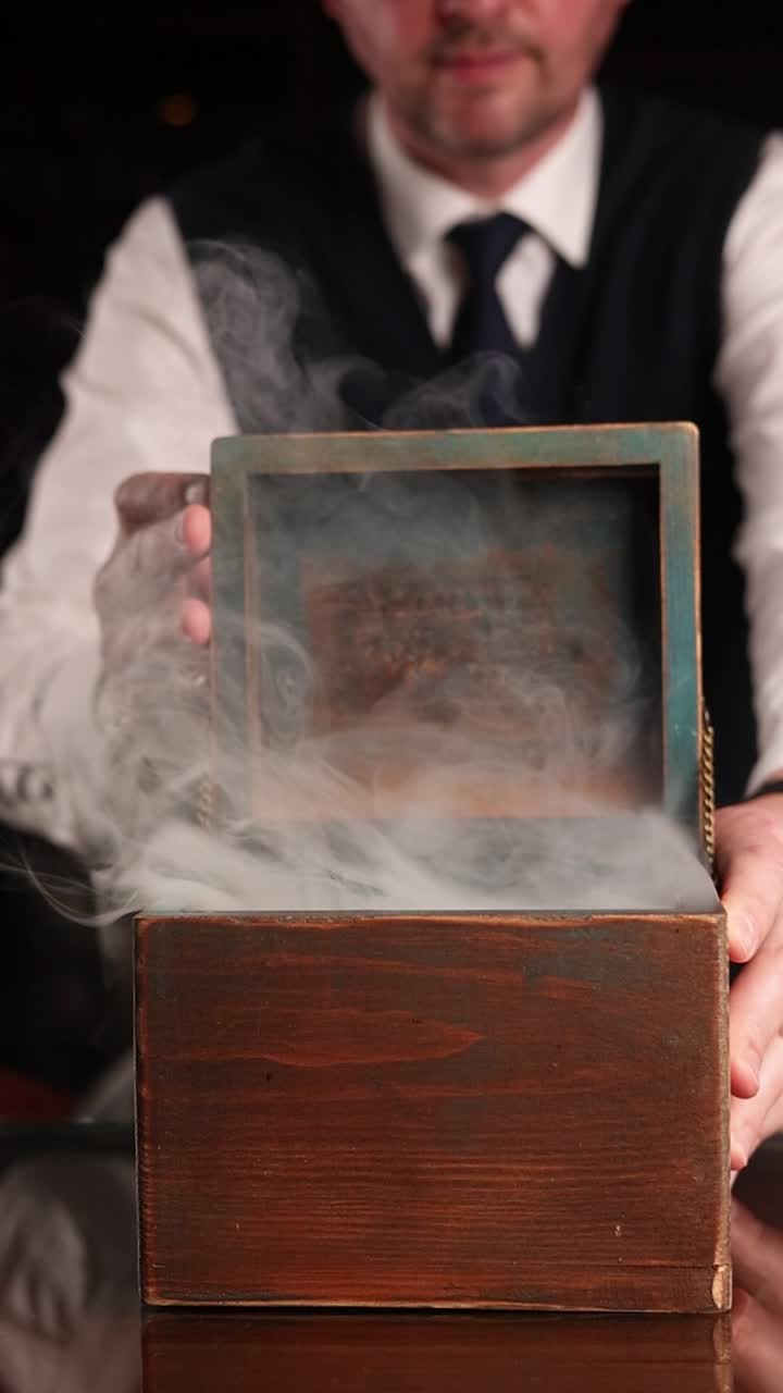 Mysterious Wooden Box Opening with Smoke