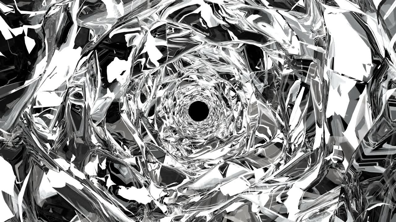 유리 둥근 터널 미래 기술 디자인 비즈니스 현대 복도 건축 4k