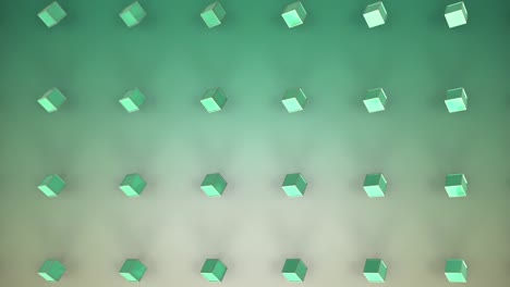 Moving-3D-cubes-on-green-background