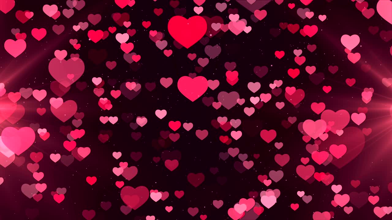 el fondo de los corazones, el amor y la boda, la animación en bucle.