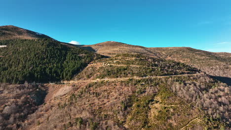 Himmelhohe-Aussicht-Auf-Eine-Serpentinenstraße,-Die-Die-Majestätischen-Pyrenäen-Durchquert.