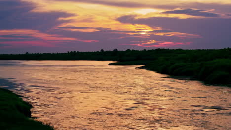 sunset over a river