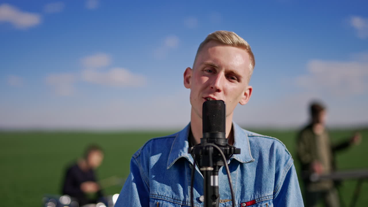 Man Singing Outdoors