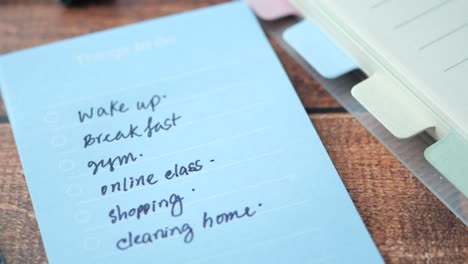 daily to-do list on a notebook