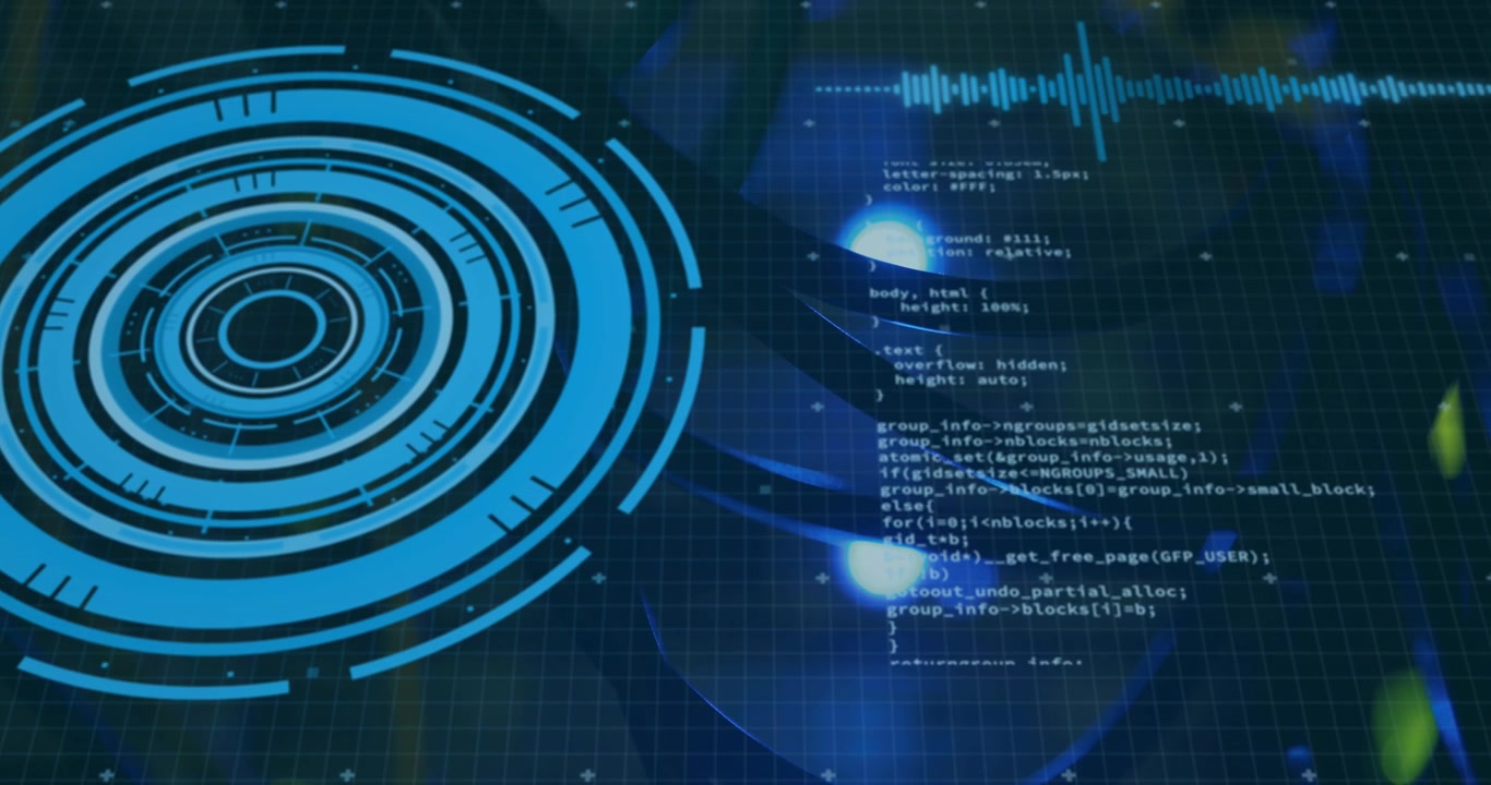 Animation of text with globe and network of connections