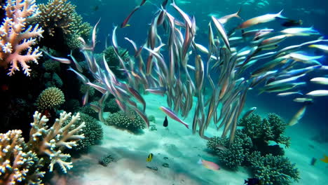 colorful fish and coral reef underwater