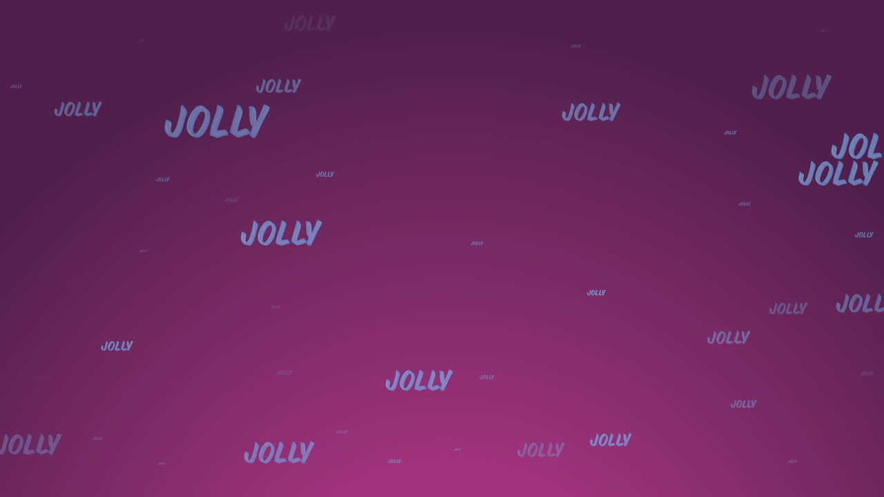 Animation of multiple jolly texts at christmas on pink background