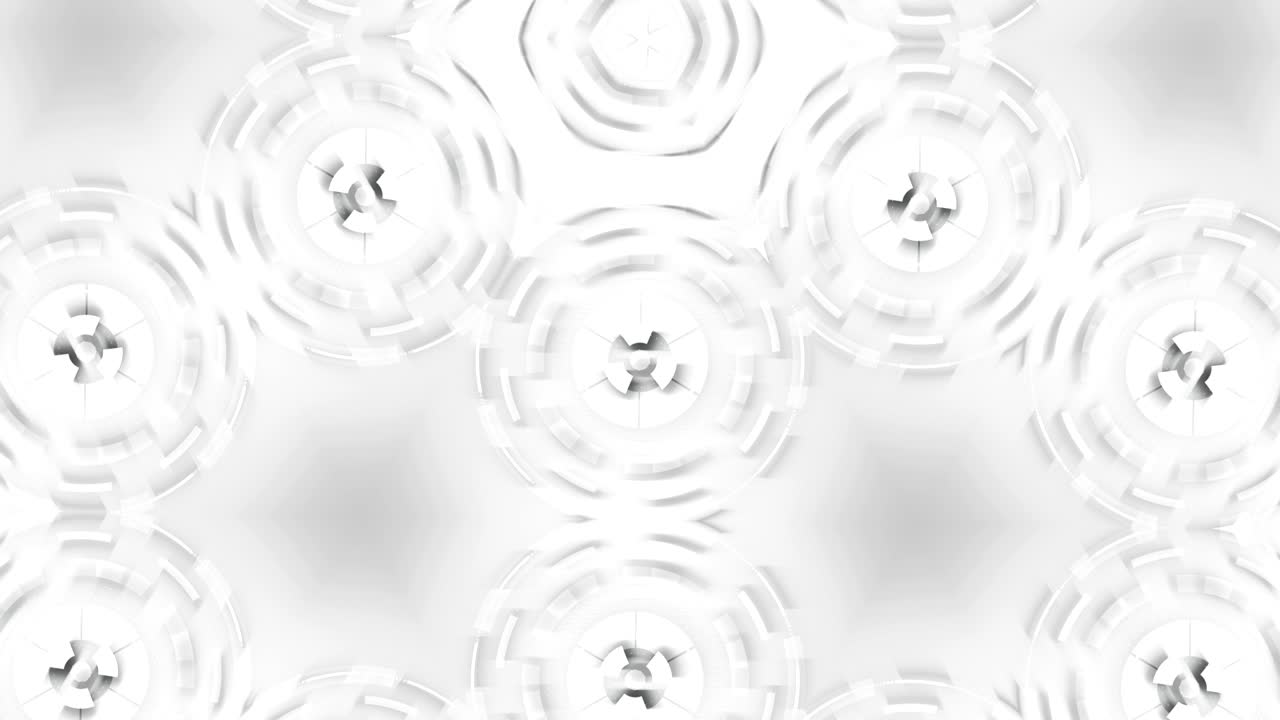 Abstract round kaleidoscope animation, hi-tech background with circles.