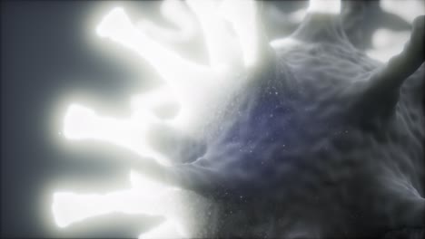 bacterias virus o gérmenes células de microorganismos bajo microscopio con profundidad