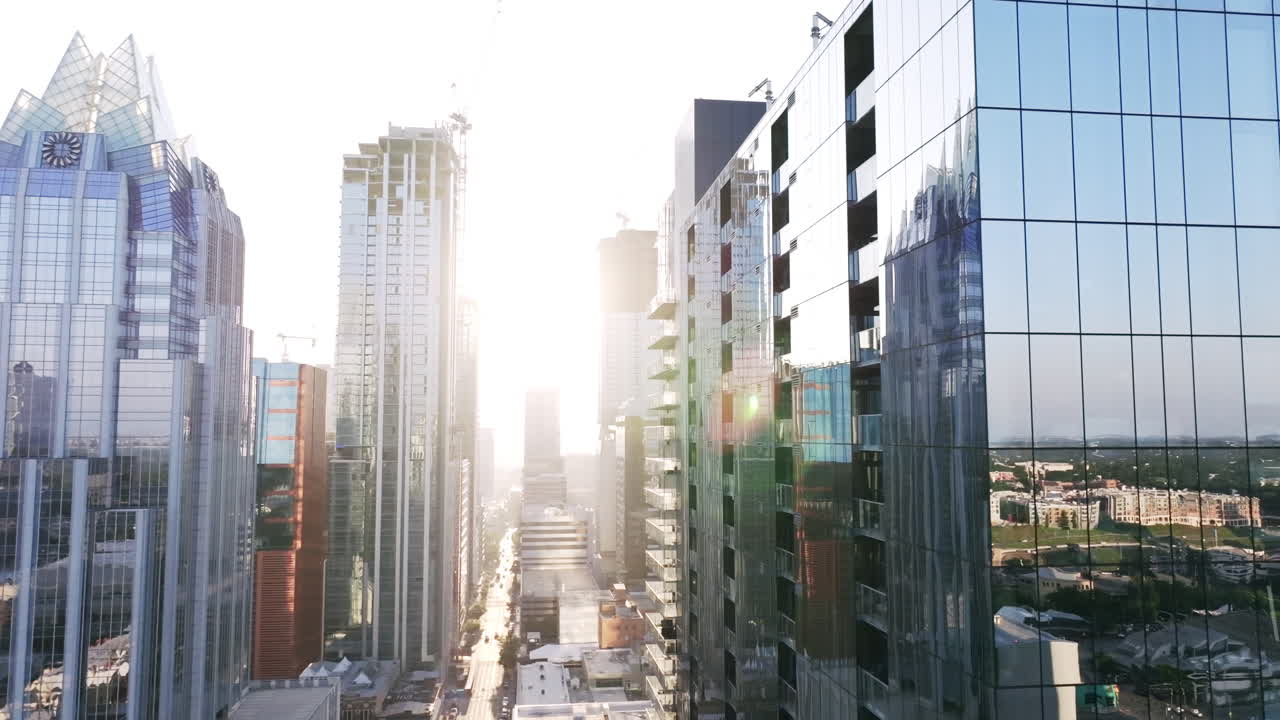 Modern Skyscrapers and Cityscape with Glass Reflections