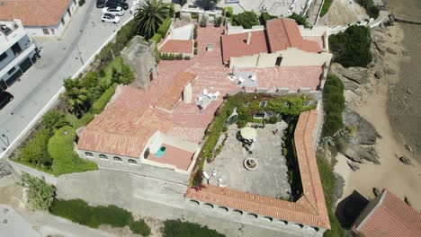 aerial shot of vila nova de milfontes in portugal